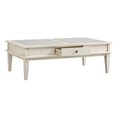 Signature Whitewashed Coffee Table with Drawers