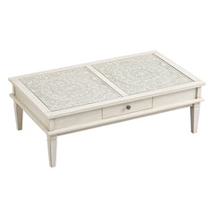Signature Whitewashed Coffee Table with Drawers