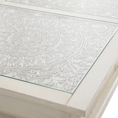 Signature Whitewashed Coffee Table with Drawers