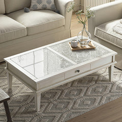 Signature Whitewashed Coffee Table with Drawers
