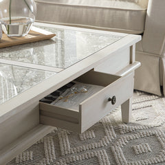 Signature Whitewashed Coffee Table with Drawers