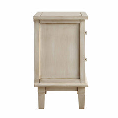 Signature Whitewashed Carved 2 Drawer Bedside Table