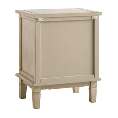 Signature Whitewashed Carved 2 Drawer Bedside Table
