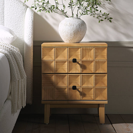 Everyday 2-Drawer Bedside Table, Natural