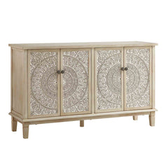 Signature Whitewashed Carved Large Sideboard