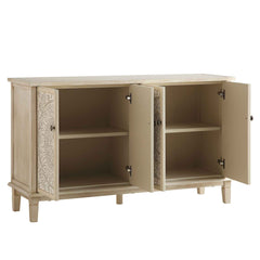 Signature Whitewashed Carved Large Sideboard