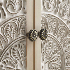 Signature Whitewashed Carved Large Sideboard