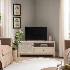 Signature Whitewashed Corner TV Unit