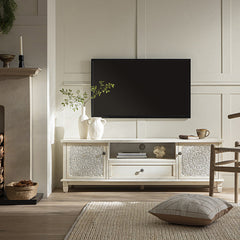 Signature Whitewashed 150cm Wide TV Unit