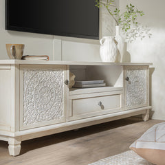 Signature Whitewashed 150cm Wide TV Unit
