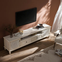 Signature Whitewashed 200cm Wide TV Unit
