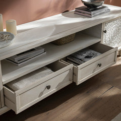 Signature Whitewashed 200cm Wide TV Unit