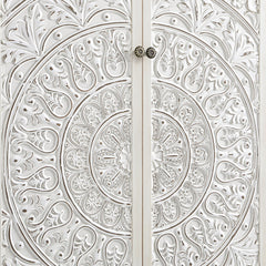 Signature Whitewashed Carved Double Wardrobe