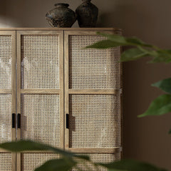 Regal Curved Rattan Triple Wardrobe, Natural