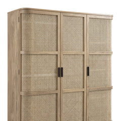 Regal Curved Rattan Triple Wardrobe, Natural