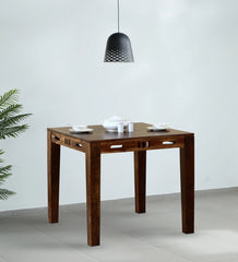 Sheesham Wood 2 Seater Dining Table In Teak Finish